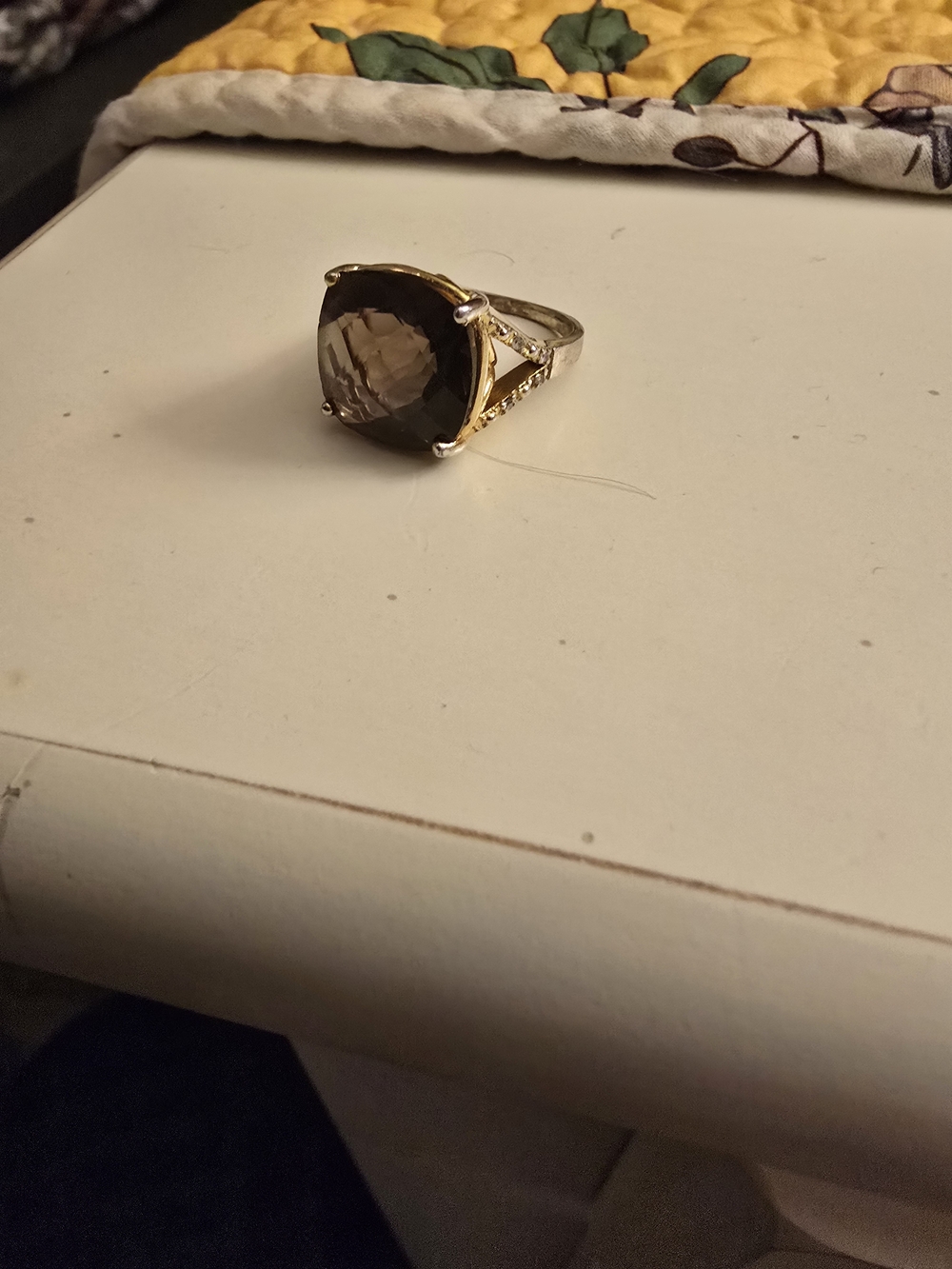Smoky Quartz Cocktail Ring in Gold and Silver